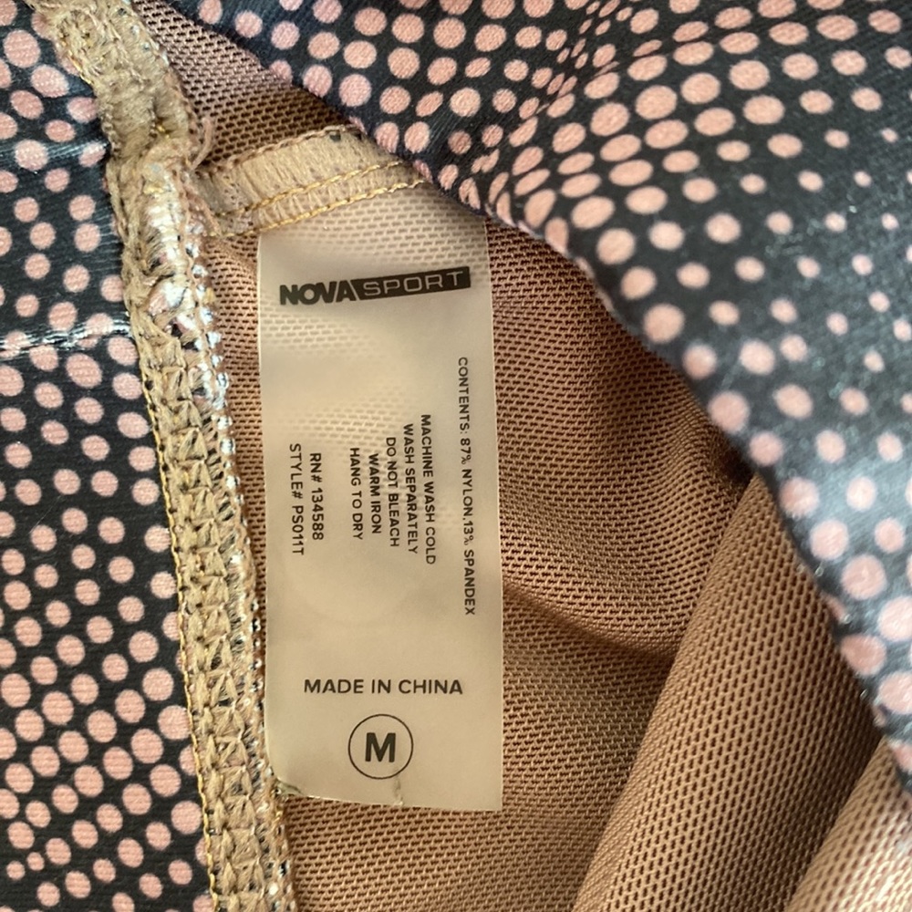 NovaSport Polka Dot Mesh Sports Bra Mauve High Performance Sports Bra Size M - Picture 7 of 7